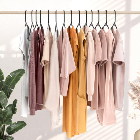 Ideal for apartments and dorms, NEATERIZE hangers help organize clothing efficiently.