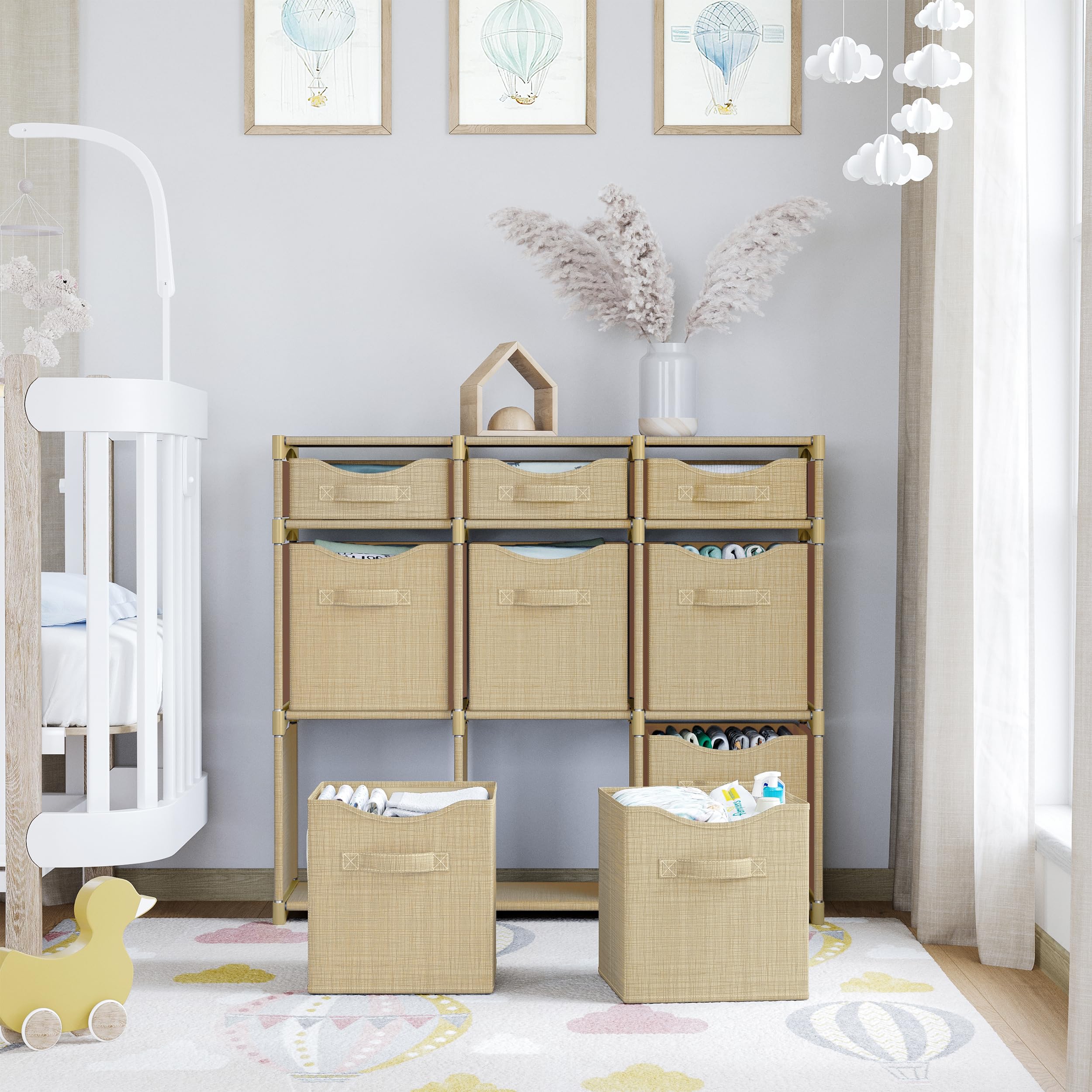 NEATERIZE playroom closet setup demonstrates versatile storage solution.