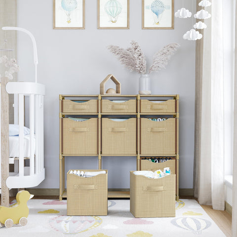 NEATERIZE playroom closet setup demonstrates versatile storage solution.