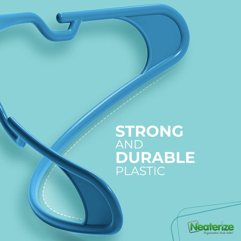 NEATERIZE reinforced-edges hangers protect garments when hanging