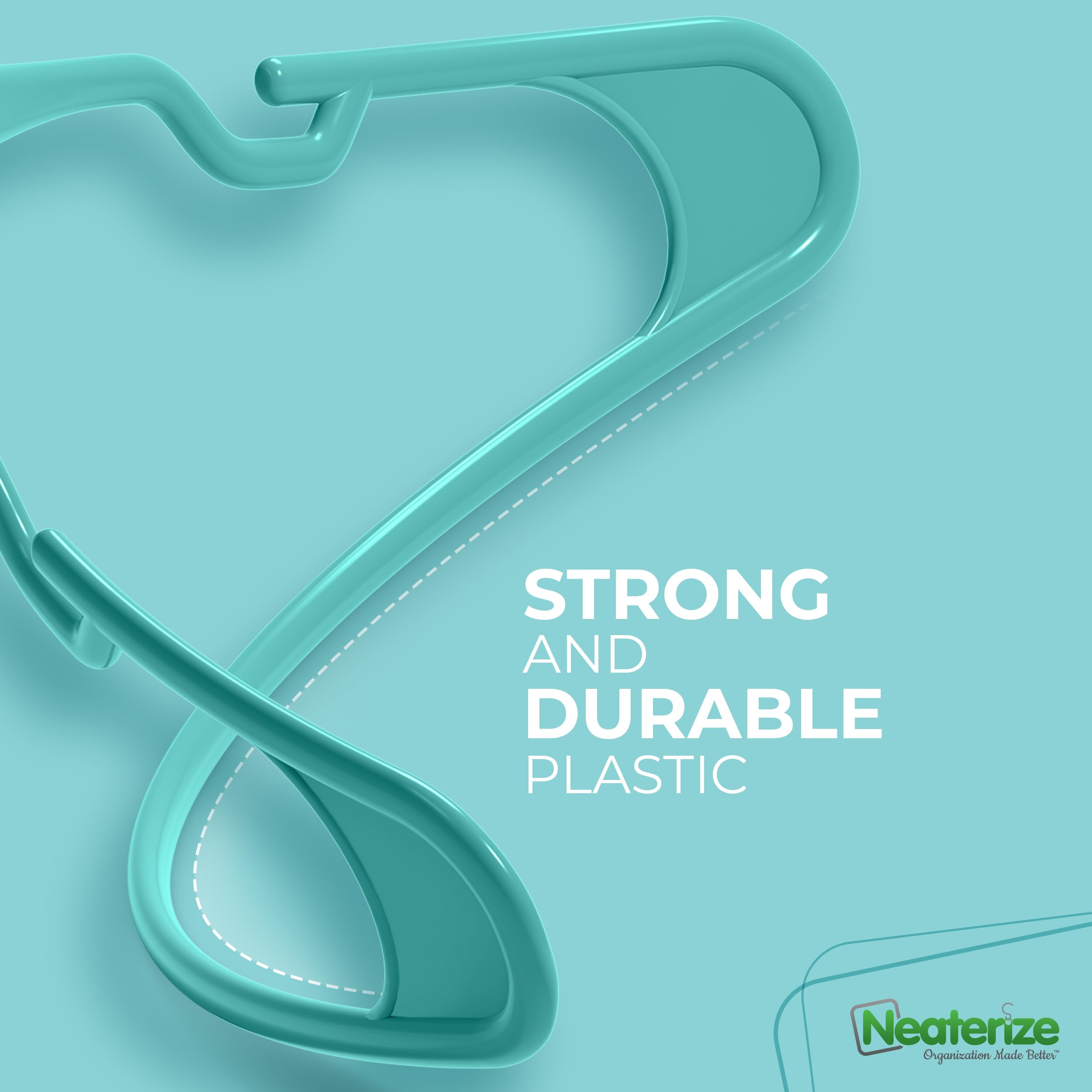 NEATERIZE reinforced edges ensure long-lasting durability for coats and jackets.