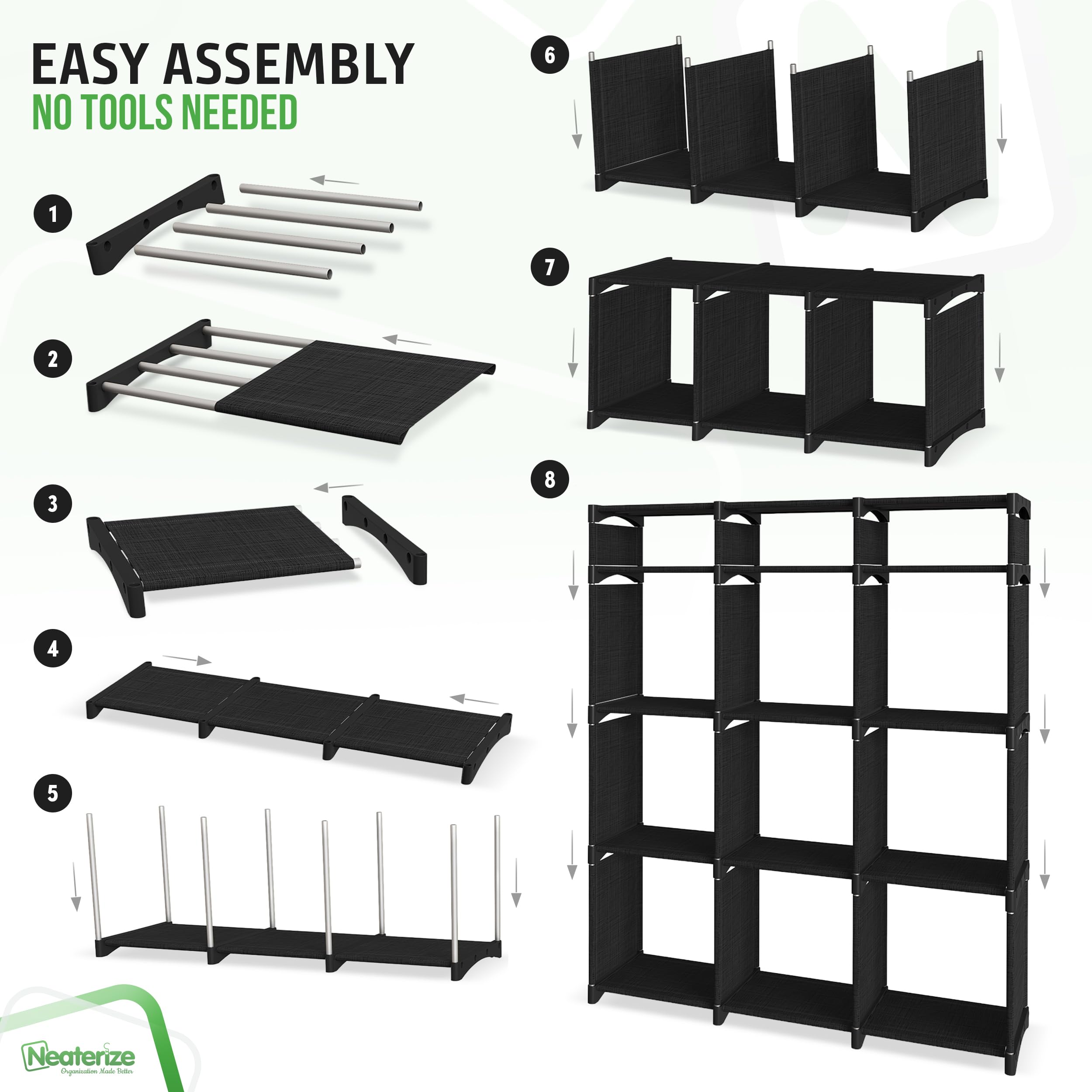 NEATERIZE small storage cubes help organize accessories and daily essentials.