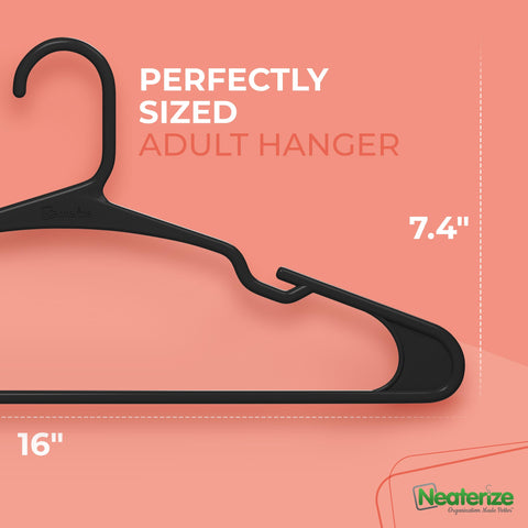 NEATERIZE space-saving hangers with slim profile maximize closet capacity