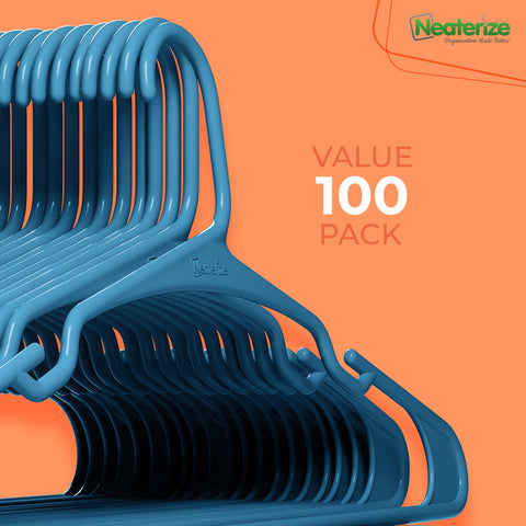 NEATERIZE value-pack 100 hangers for easy closet organization