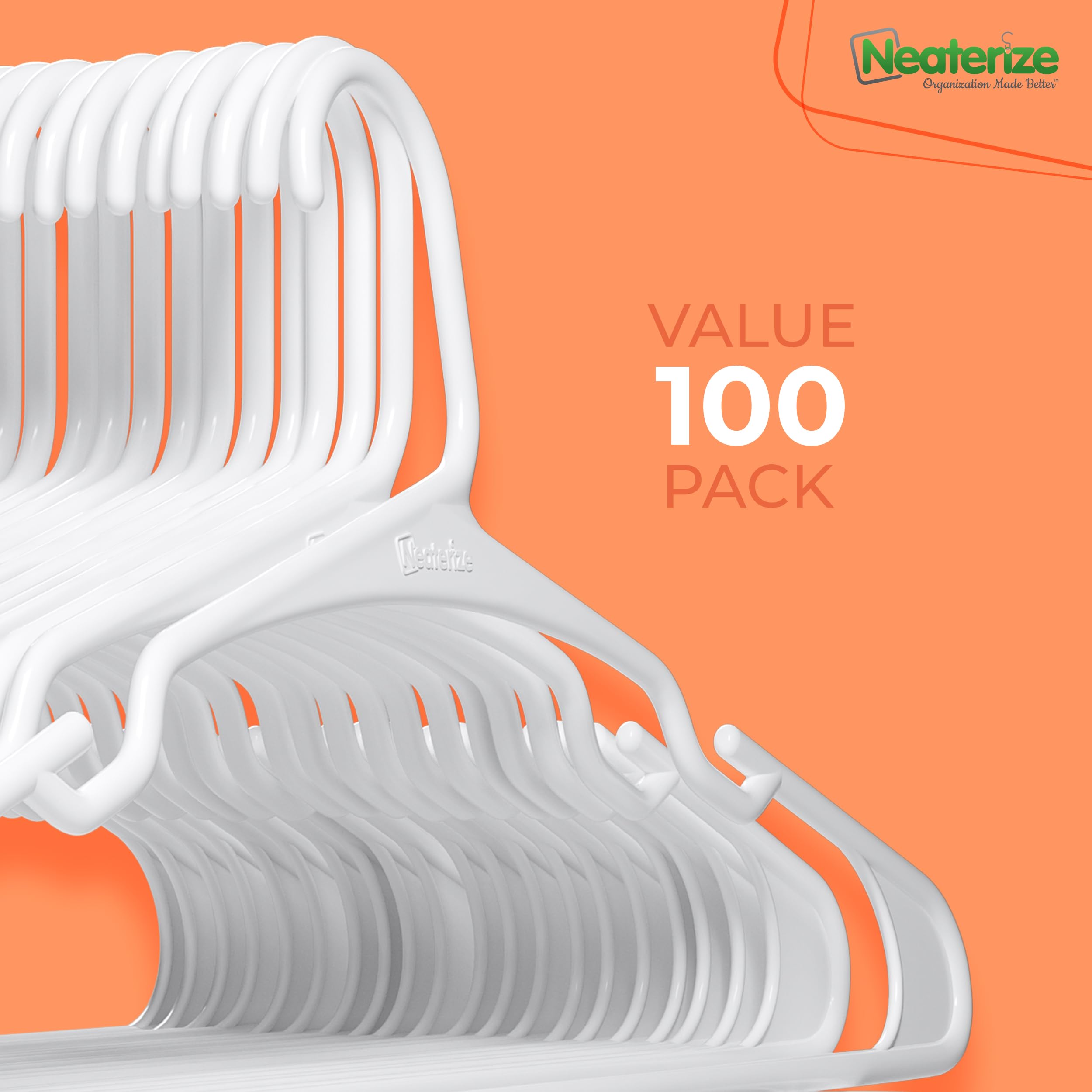 NEATERIZE versatile hangers hold tops, pants, dresses, and coats with ease