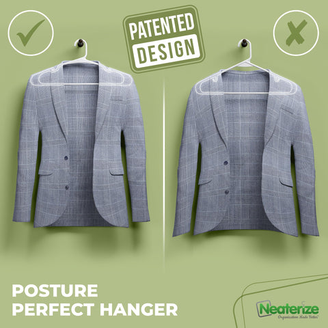 NEATERIZE white hangers offer color options to boost closet organization and style