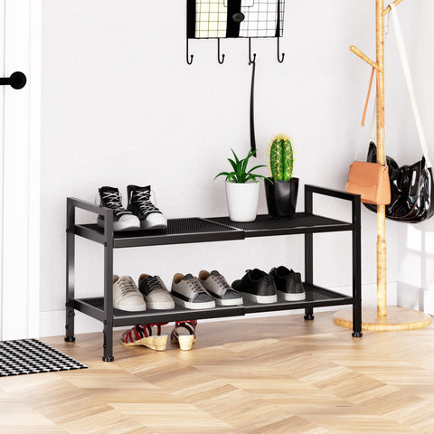 neatevday entryway shoe organizer on floor by door