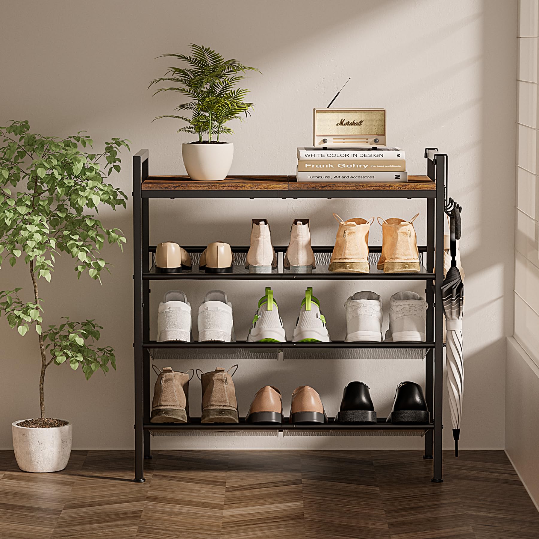 Neatevday multipurpose storage shoe rack in living spaces