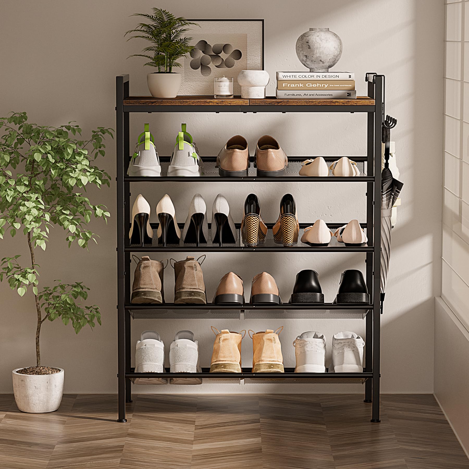 neatevday compact entryway storage solution saves hallway space.