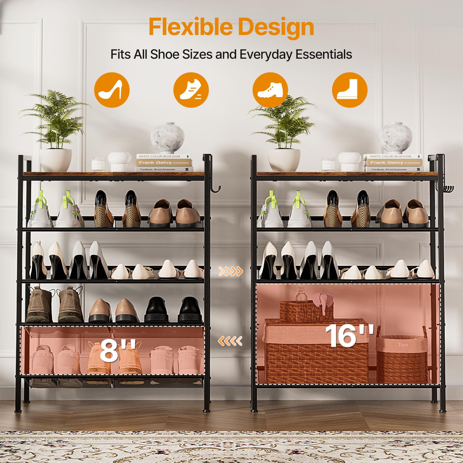 neatevday metal-frame design offers sturdy daily-use storage.