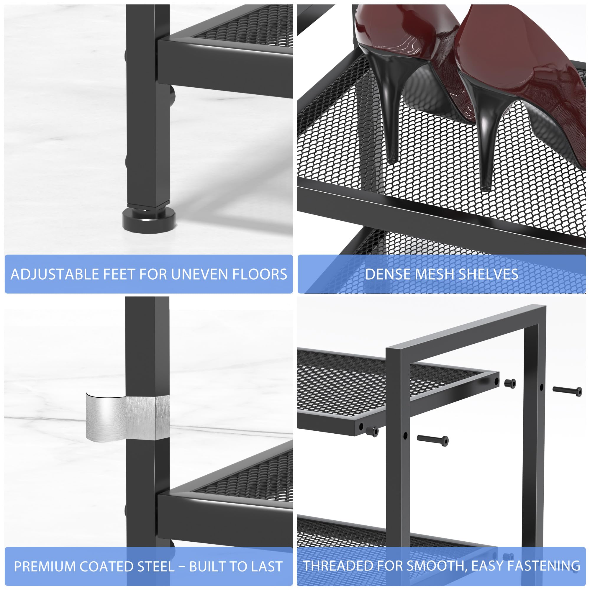 neatevday two-tier organizer for sneakers and heels