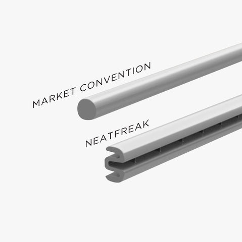 Neatfreak accessories bar and pants bar add versatile hanging options.