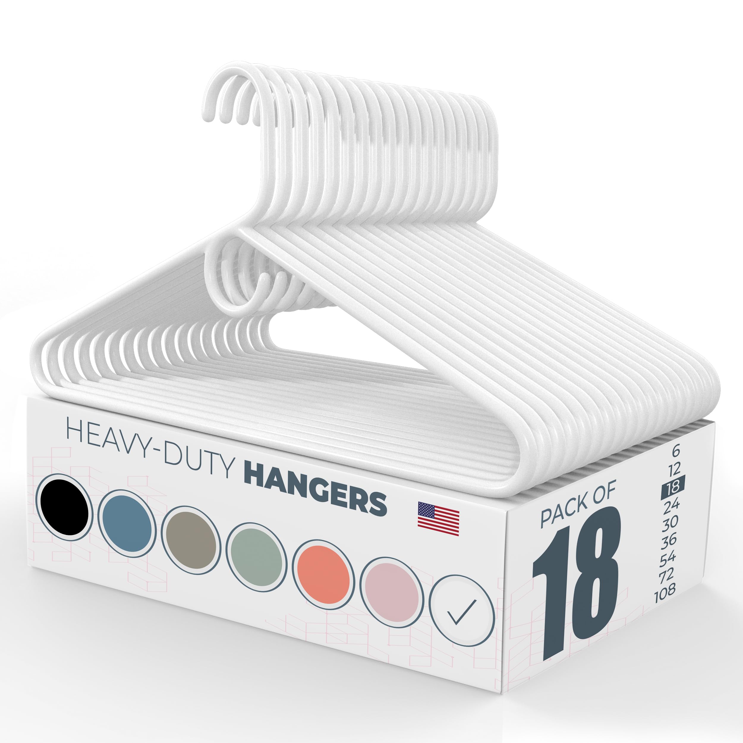 Neaties heavy-duty hanger supports up to 8 lb for shirts and light jackets.