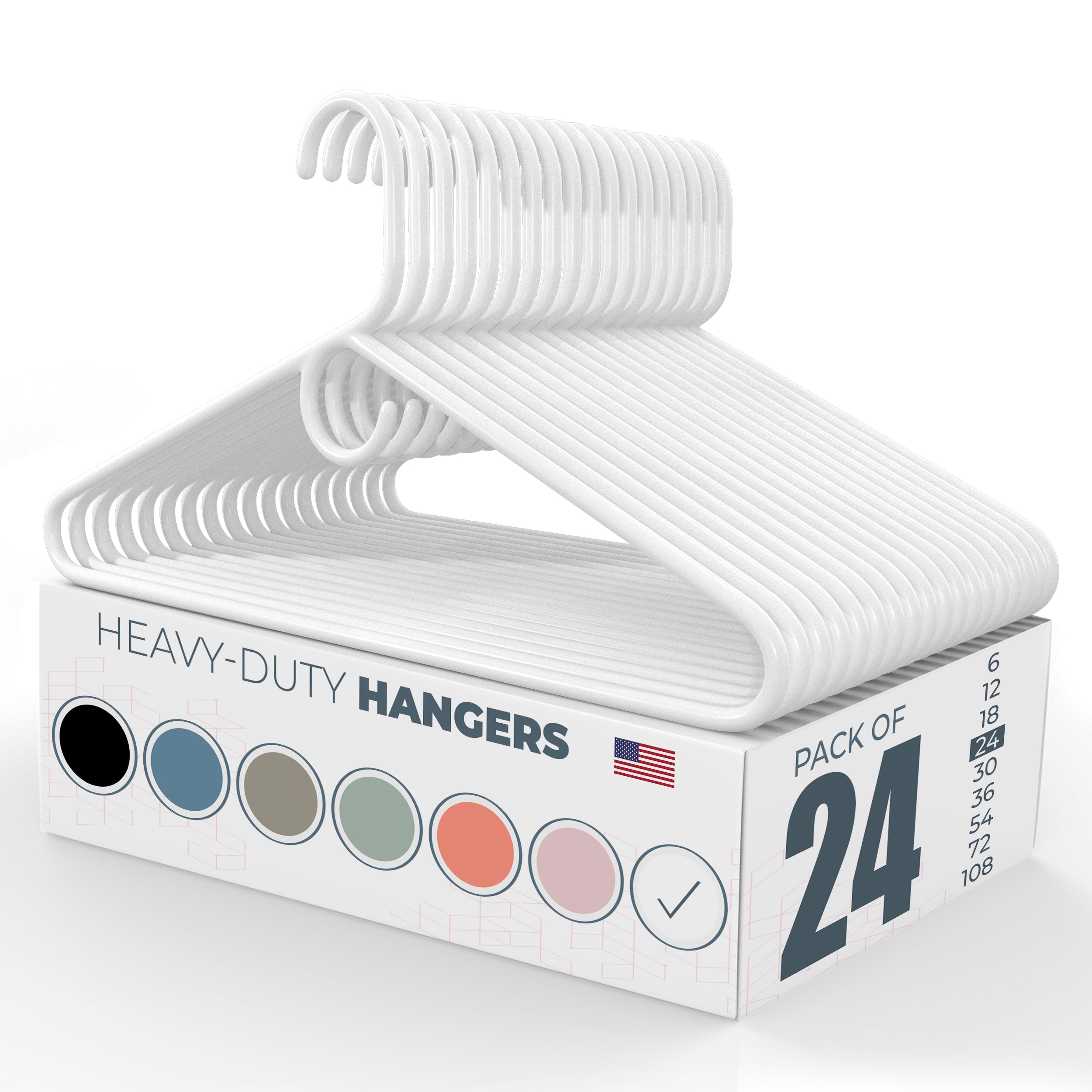 Neaties heavy-duty hanger in white with 8 lb capacity for sturdy closet use.