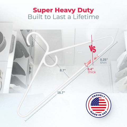 Neaties USA-made hangers show smooth polypropylene and snag-free finish