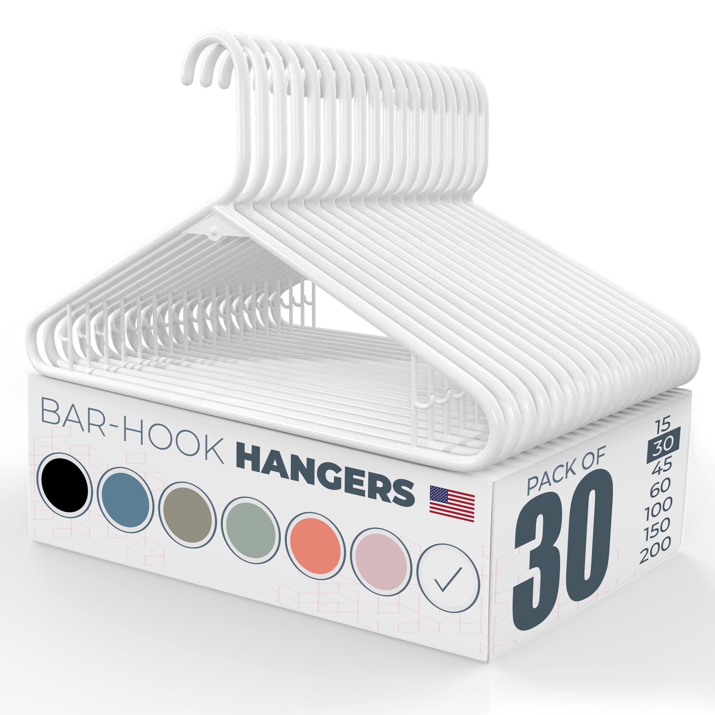 Neaties plastic hangers 30-pack for space-saving closet organization.