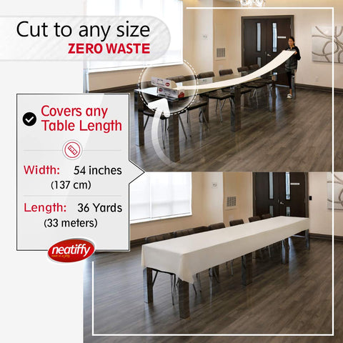 Neatiffy white wedding table cover enhances reception decor