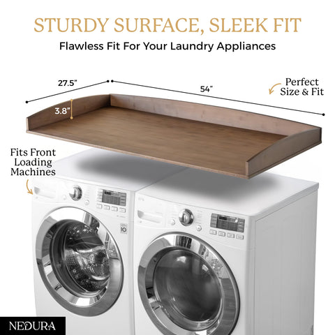 Nedura curved edge rails prevent slips and keep laundry organized.