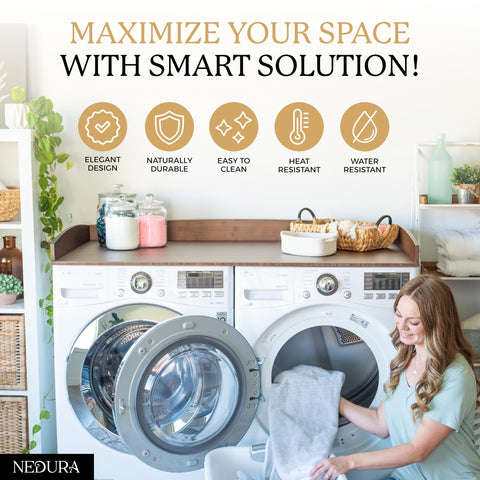 Nedura laundry room organization solution enhances space and order.