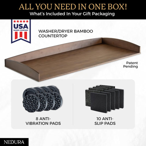 Nedura premium bamboo material highlights eco-friendly, durable countertop.