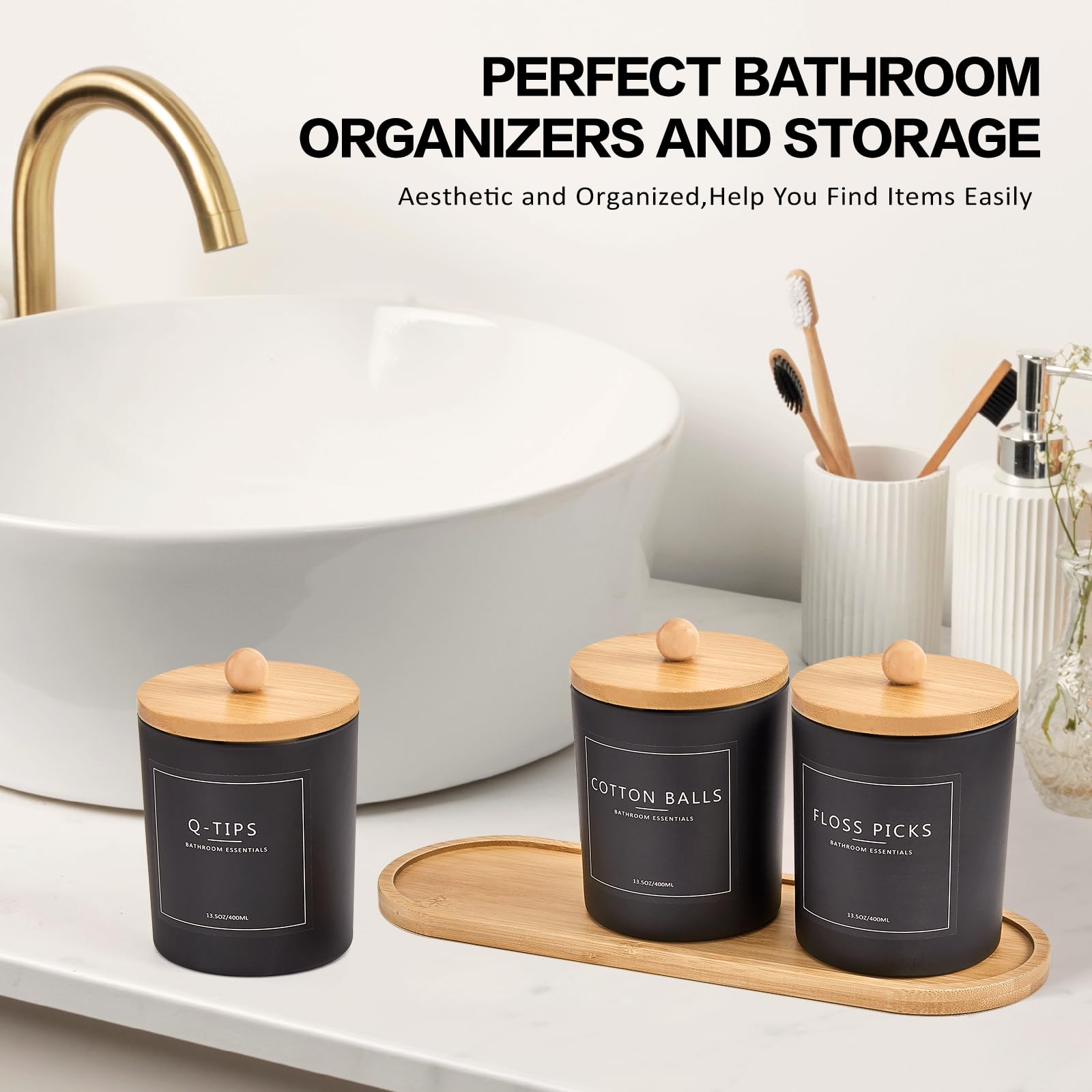NEECZS cotton swabs and balls storage keeps daily essentials neatly visible.