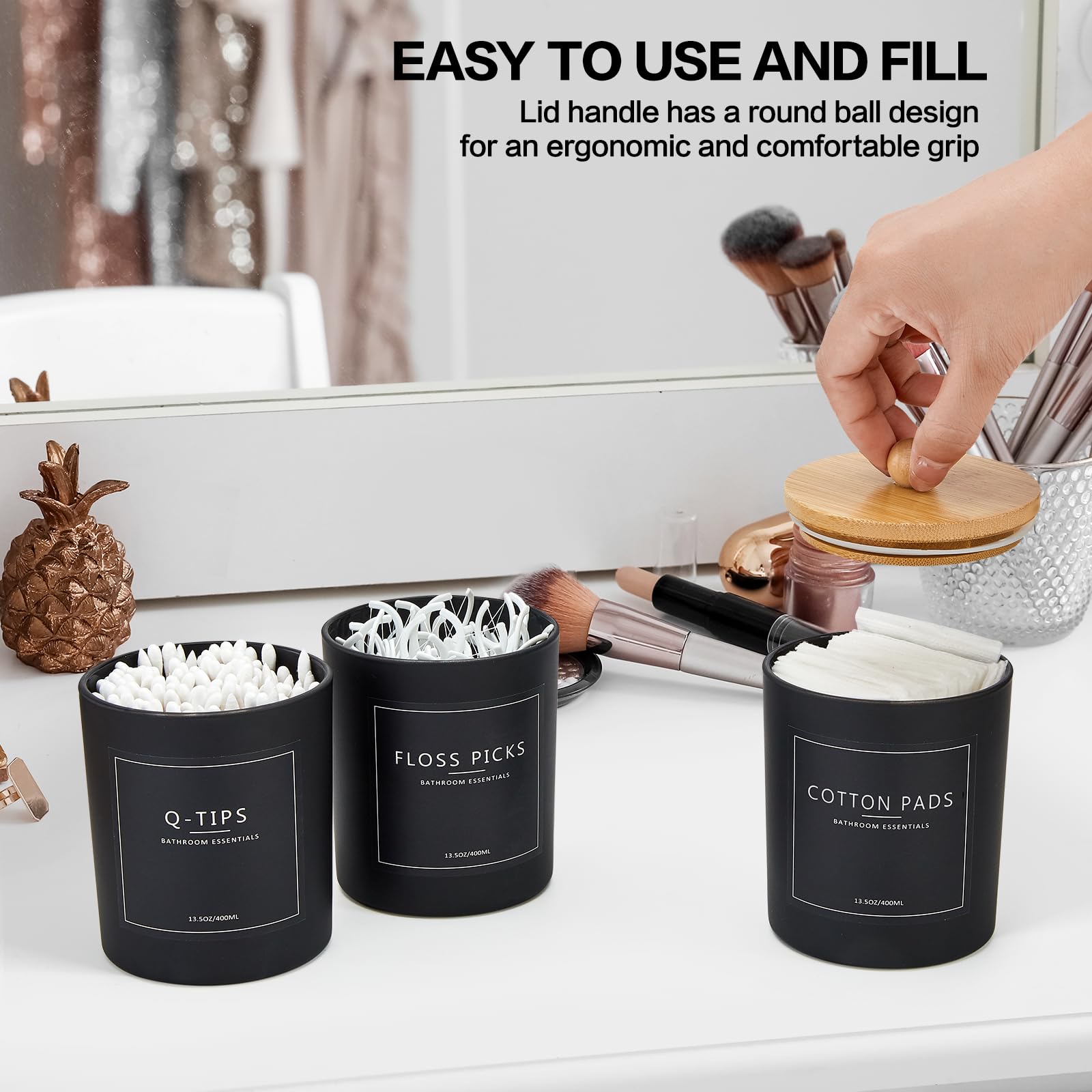 NEECZS vanity bathroom decor organization shown on a tidy shelf.