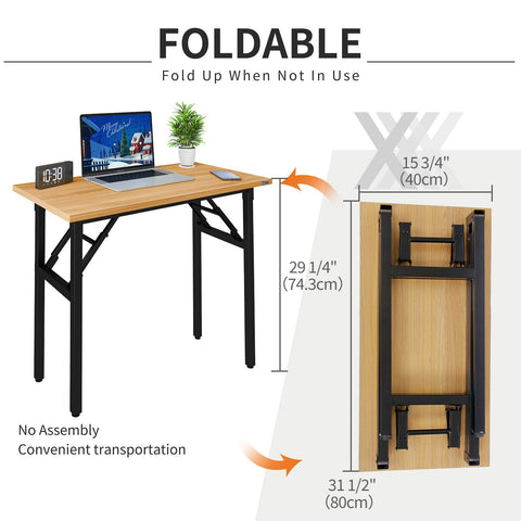 Need folding desk open and folding mechanism enables quick setup.