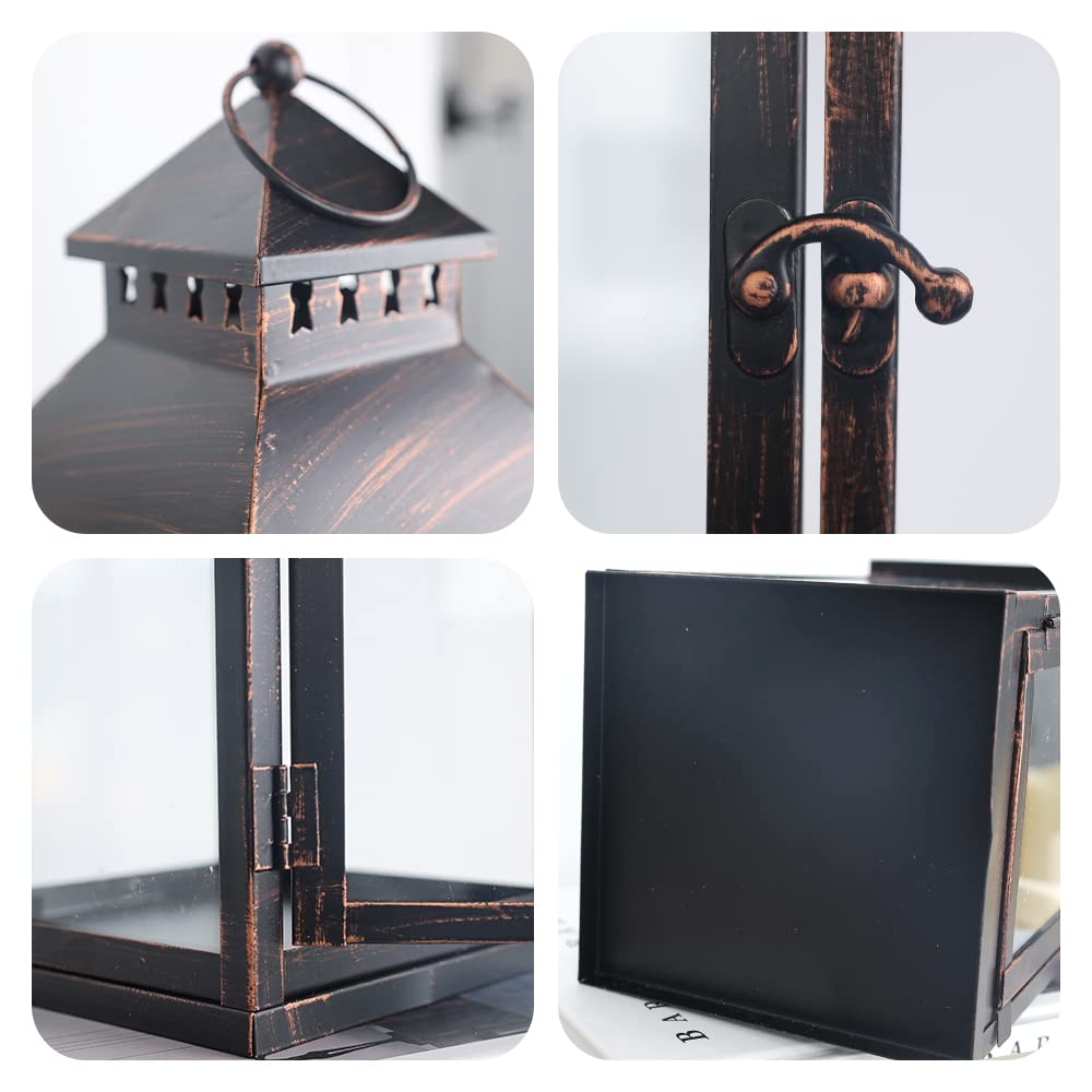 NEEDOMO bronze lantern with top pull-ring for easy repositioning