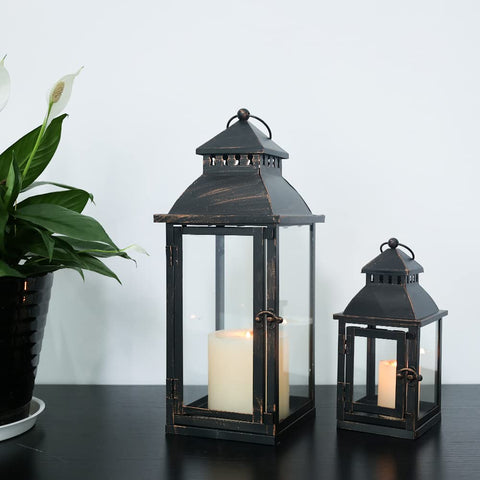 NEEDOMO bronze table centerpiece lantern for elegant dining setup