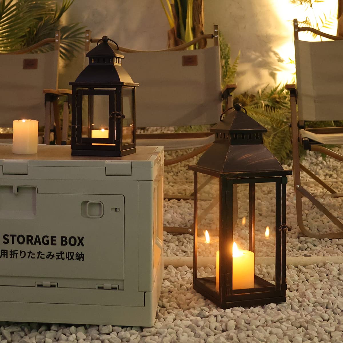 NEEDOMO bronze lantern built to withstand wind and rain for outdoor use