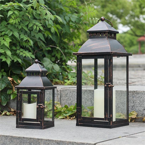 NEEDOMO large bronze lantern for porch decor and outdoor ambiance