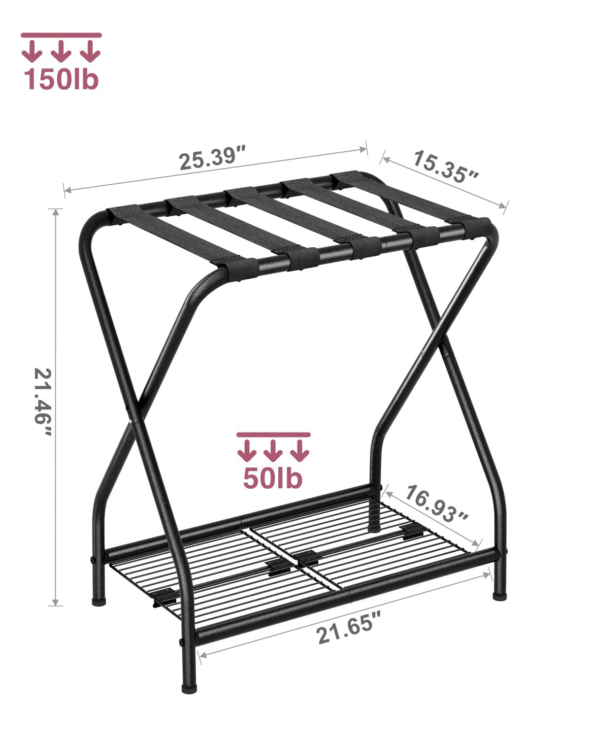 NEFROM heavy-duty black frame highlighting durable metal construction.