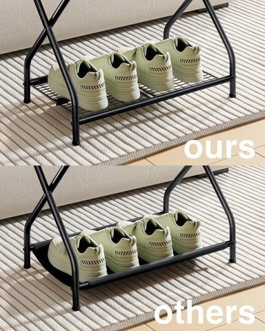 NEFROM luggage rack stand shelf with space for shoes and bags.