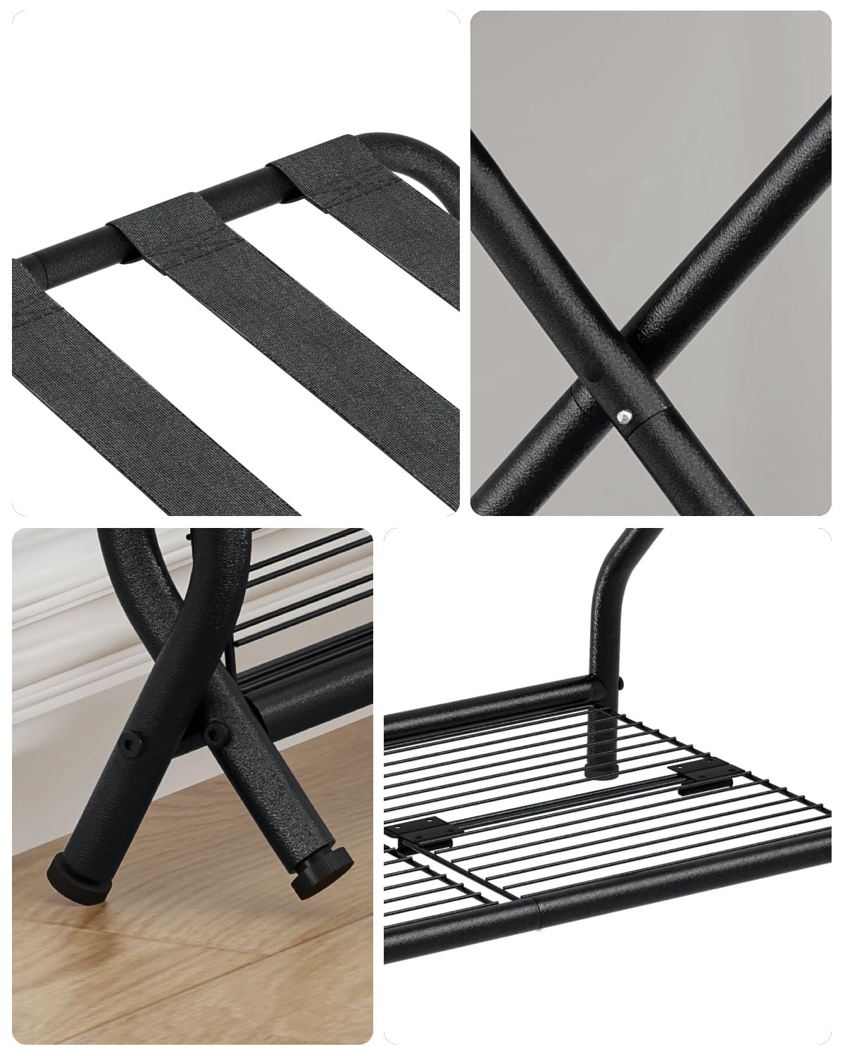 NEFROM luggage rack base remains stable while loading luggage.