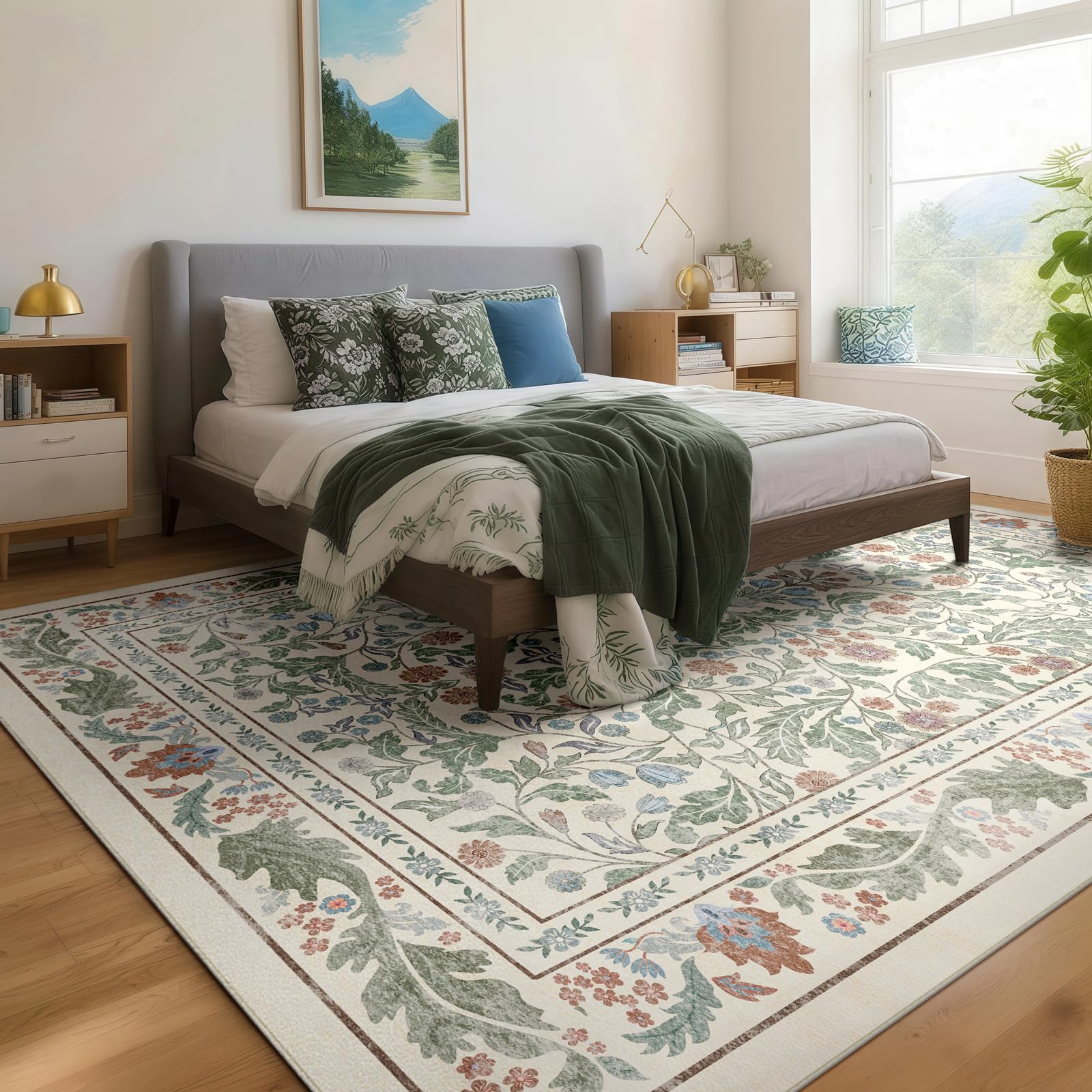 NEIGELUO machine washable 8x10 rug maintains color and weave after washes.