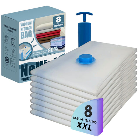 Nellivia 8-mega-jumbo bag with pump for space-saving bulky bedding.