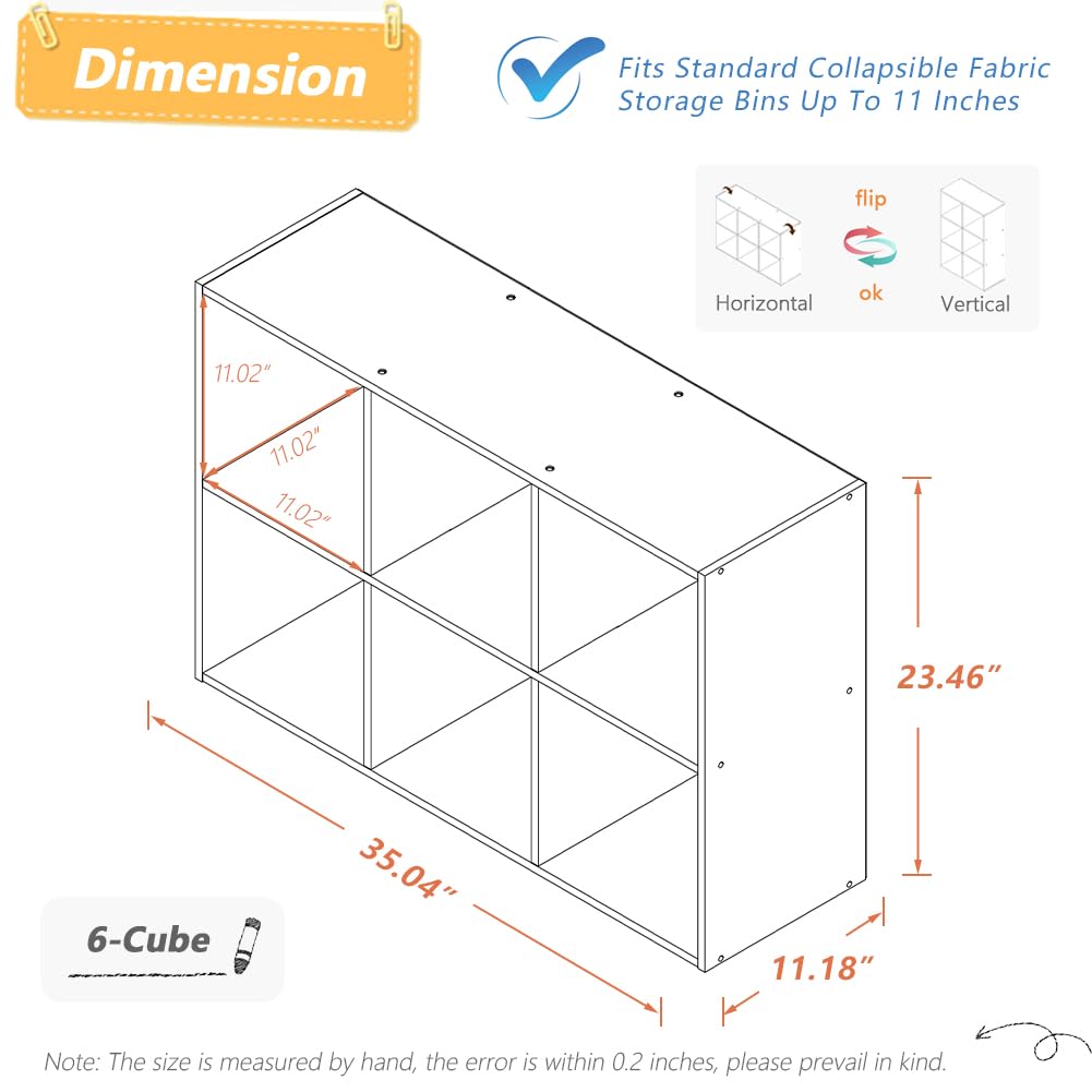 NELYE 6 Cube Organizer Bookcase includes clear assembly instructions