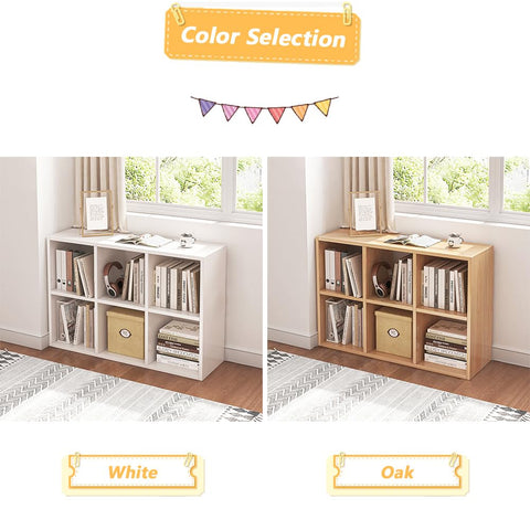 NELYE 6 Cube Organizer Bookcase horizontal and vertical use for versatile layouts