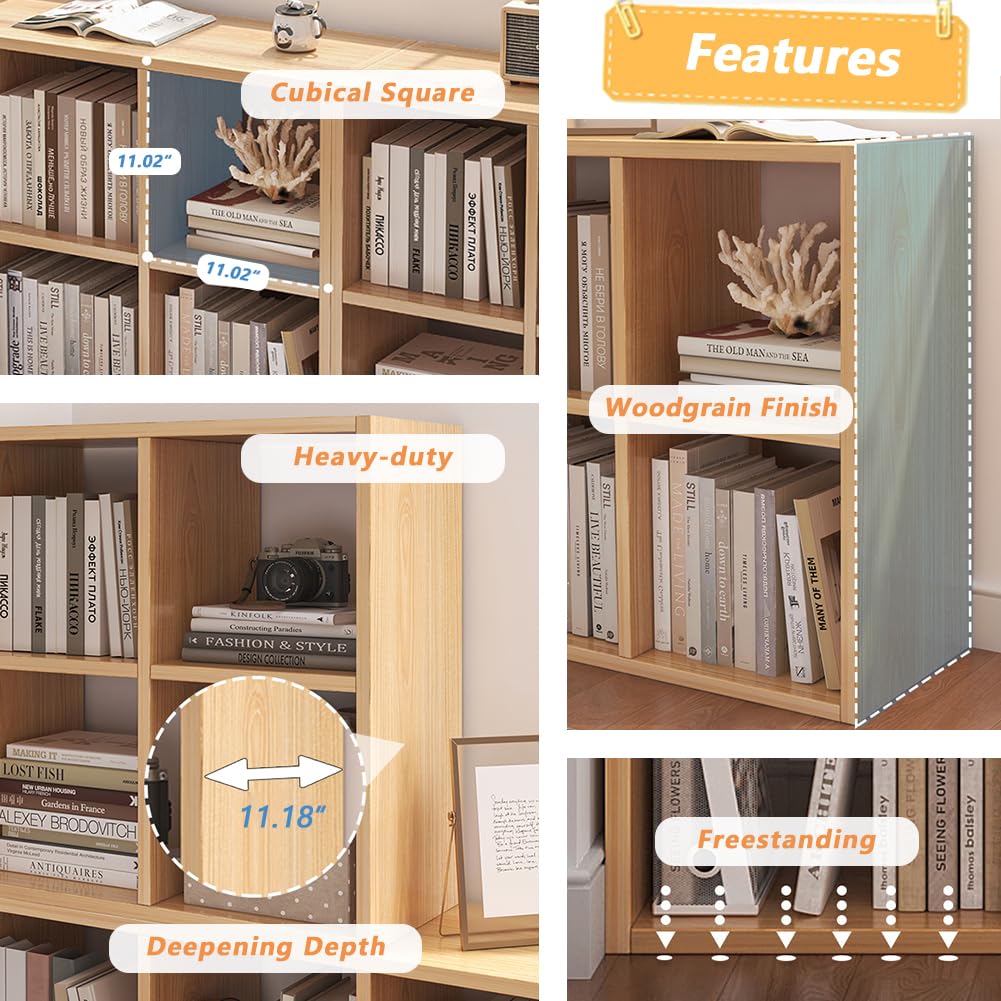 NELYE 6 Cube Organizer Bookcase open-shelf setup for flexible room organization