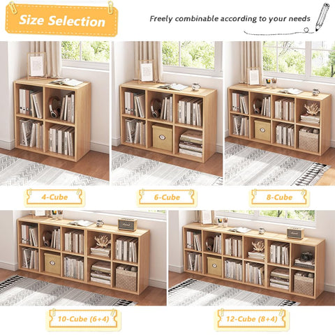 NELYE 6 Cube Organizer Bookcase stackable design for scalable storage