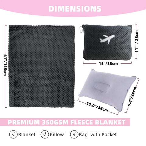 Nenolix blanket set dual-zipper pouch doubles as hand warmer for chilly moments.