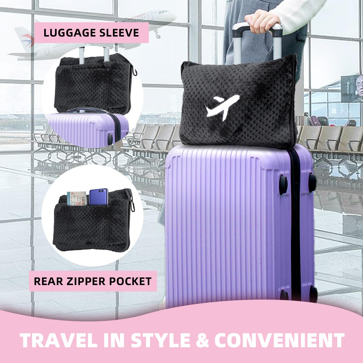 Nenolix inflatable pillow fully inflated for neck support while traveling.