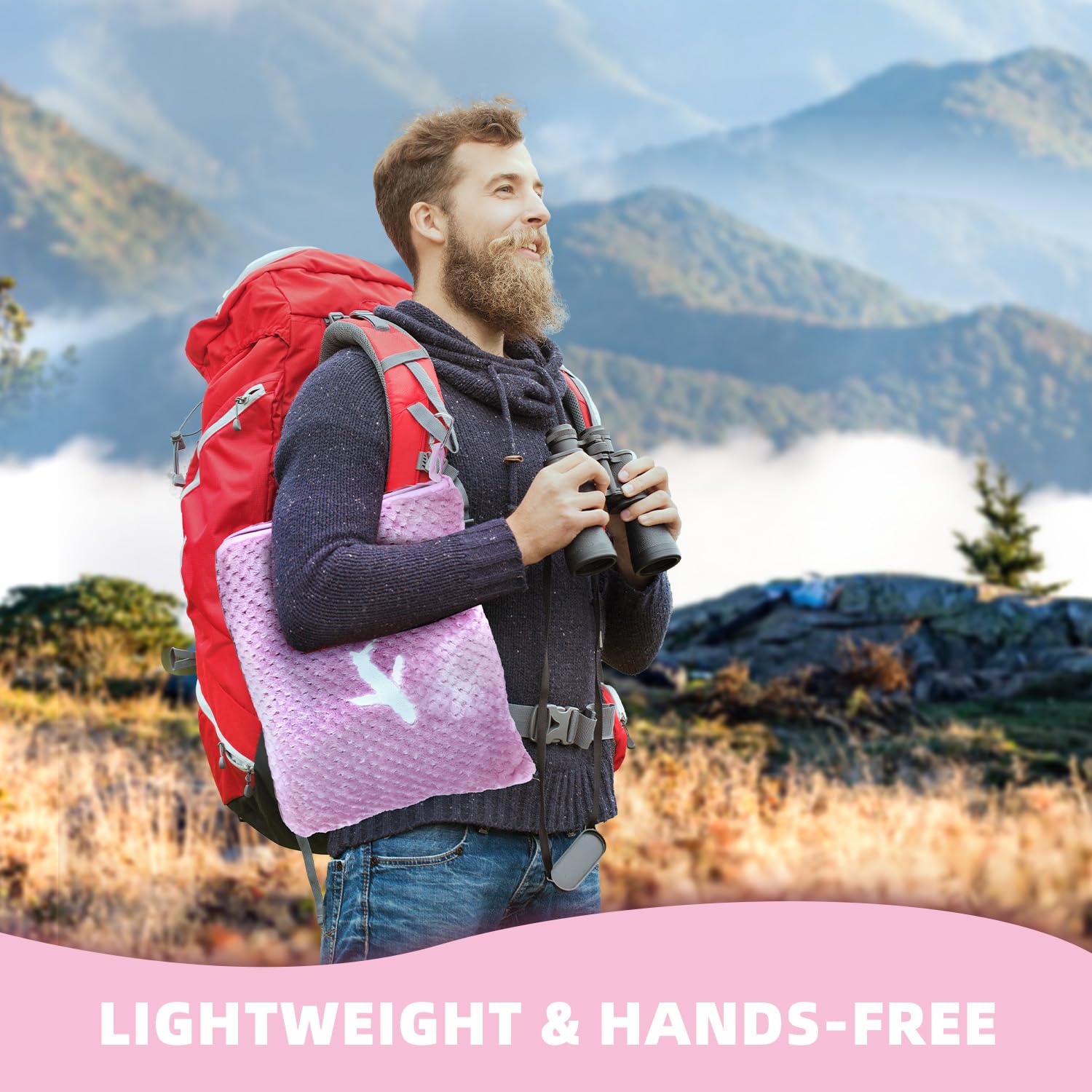 Nenolix blanket pouch with a secure pocket for essentials during travel.