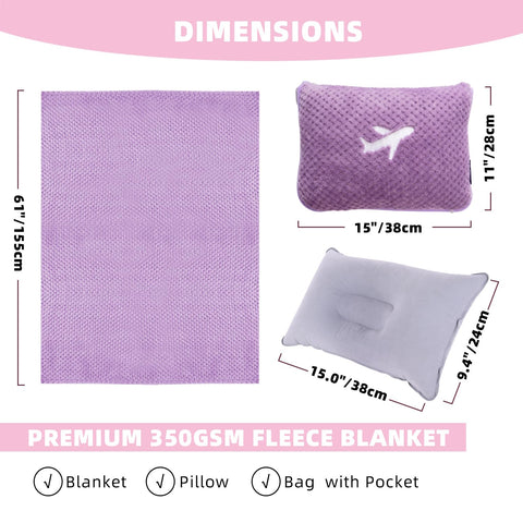 Nenolix soft bag with pocket complements the travel blanket set.