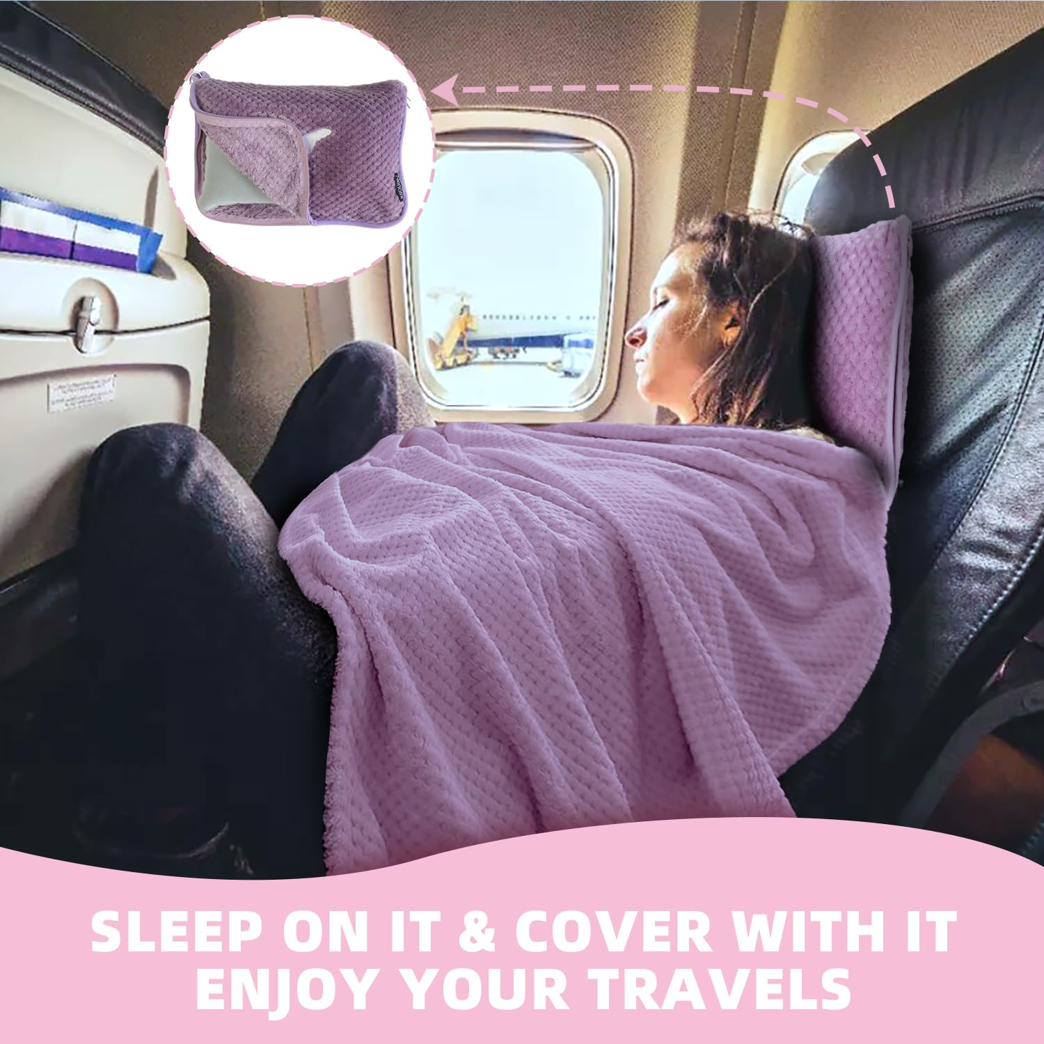 Nenolix travel blanket laid flat measures 63 by 40 inches for roomy coverage.