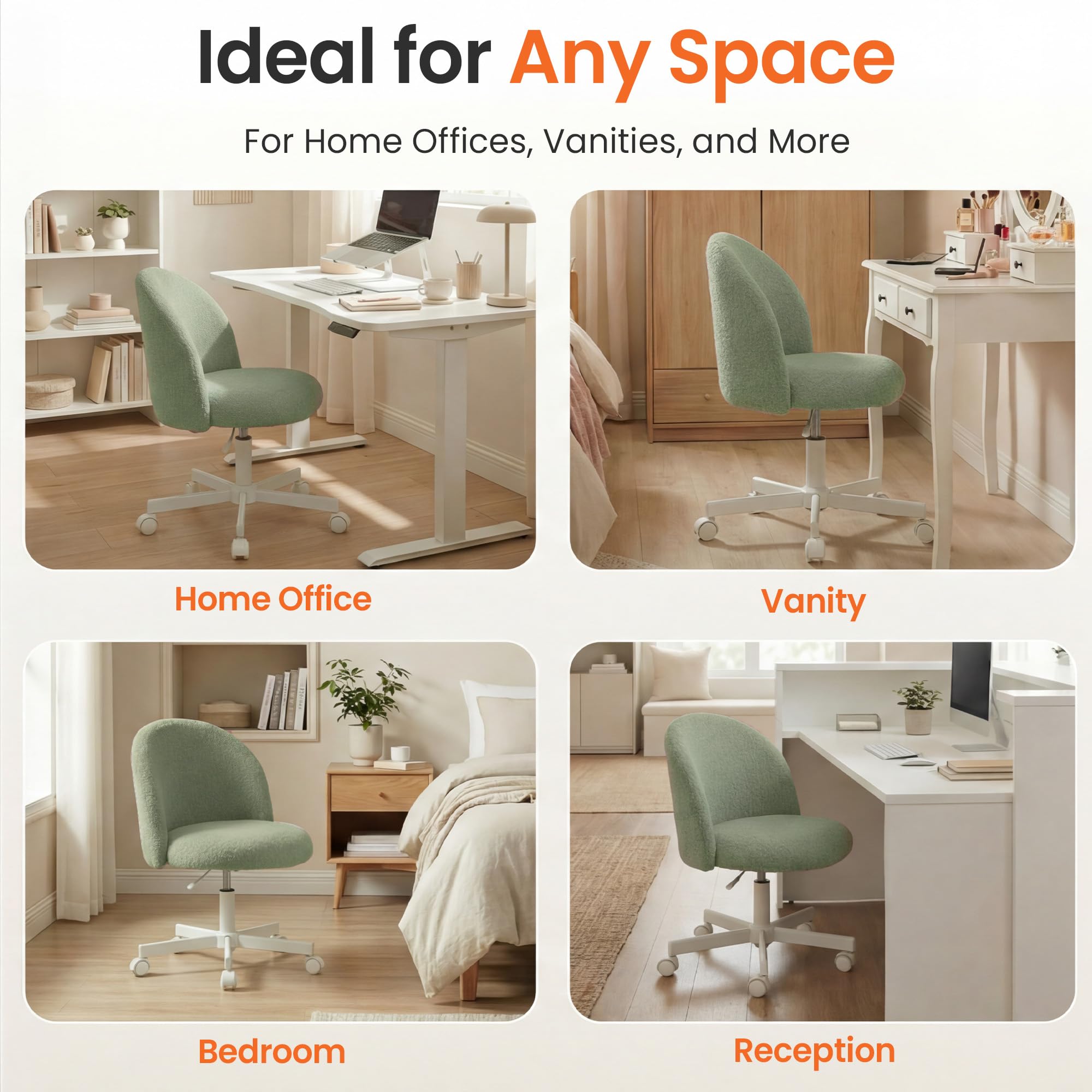 Neo Chair adjustable height desk chair adapts to different desk setups.