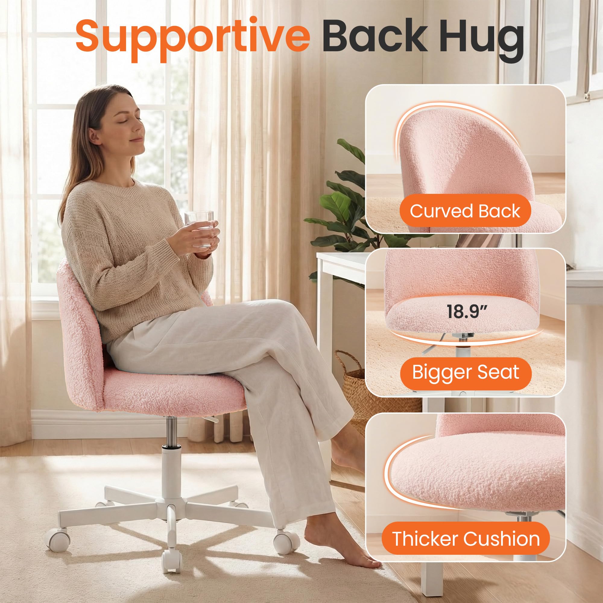 NEO CHAIR adjustable-height swivel for personalized comfort.