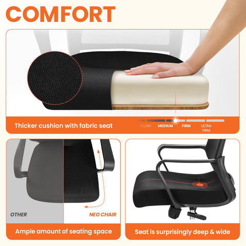 NEO CHAIR adjustable height and tilt for custom desk alignment