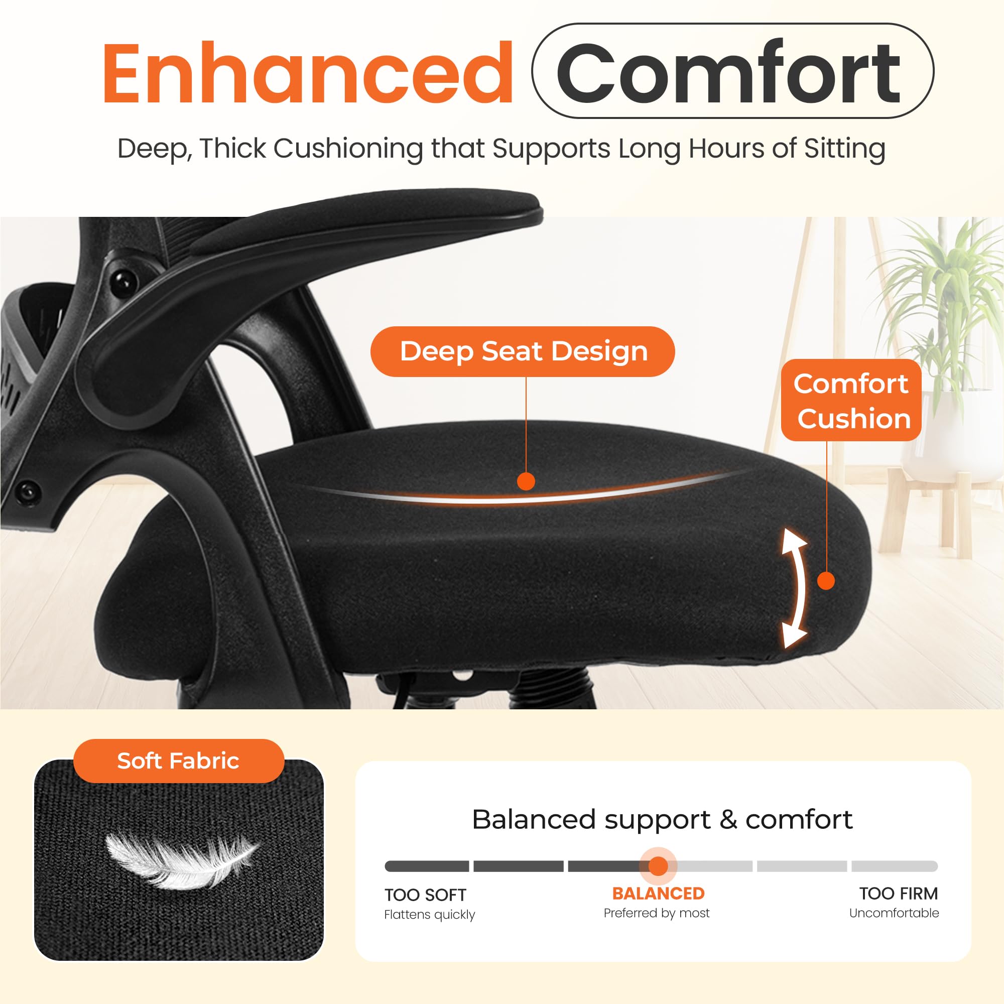 Neo Chair adjustable-height seat for personalized comfort.