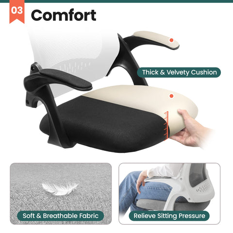 NEO CHAIR adjustable seat height enables personalized fit for different desks